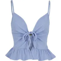 Urban Classics Maglietta Senza Maniche Waffle Pique Ruffle
