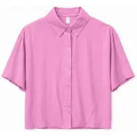 Mazine Women's Short Sleeve Viscose Shirt Camicetta Donna (XL, fuchsia/bianco)