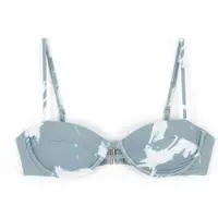 Hurley Women's Under Wire Top Parte superiore bikini Donna (L, grigio/bianco)