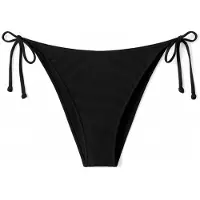 Hurley Women's Ribbon Regular Fit Solid Color Reversible Parte inferiore bikini Donna (L, nero)