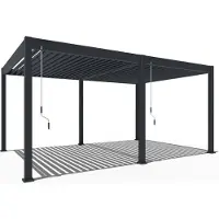 Weide Pergola Deluxe interamente in alluminio, 3,6x5,3 m, con tetto a lamelle, autoportante, antracite