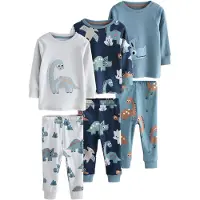 Next Pigiama navy / blu colomba / marrone / grigio chiaro