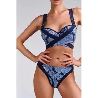 Marlies Dekkers Cache Coeur Paisley Print Plunge Balcony Bikini Top Taglia: 70D | Bikini Outlet | Donna