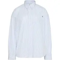 Calvin Klein Yarn-dyed Cotton Poplin Shirt Breezy Blue Taglia: XS | Magliette intime Outlet | Donna | Blu
