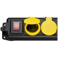 Goobay striscia di prese a 5 vie a prova di schizzo nero/giallo 3 m (BulK)