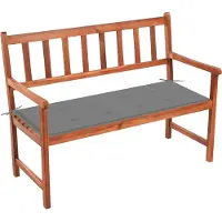 The Living Store Panca da giardino con cuscino 120 cm in legno massiccio di acacia