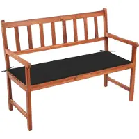 The Living Store Panca da giardino con cuscino 120 cm in legno massiccio di acacia