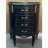 Casa Padrino Cassettone barocco a 4 cassetti nero/oro - Cassettone artigianale in legno massiccio in stile barocco - Mobili barocchi artigianali - Nobile & Magnifico