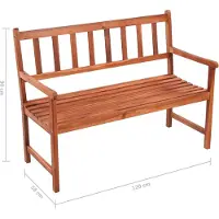 The Living Store Panca da giardino con cuscino 120 cm in legno massiccio di acacia