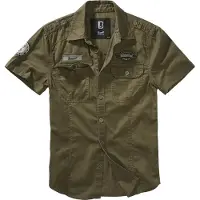 Brandit Camicia 'Luis' oliva / nero / bianco