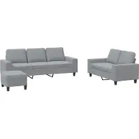 vidaXL Set di divani 3 pezzi in tessuto grigio chiaro