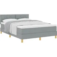 vidaXL Letto boxspring con cuscini , grigio chiaro, 160 x 200 cm, tessuto