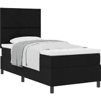 vidaXL Letto a molle con materasso nero 90 x 200 cm in tessuto