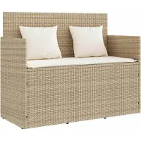 vidaXL Panchina da giardino con cuscini Beige Poly Rattan