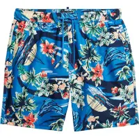 Superdry per uomo. M3010232A Costume da bagno blu con stampa hawaiana riciclata (M), Beachwear, Polister riciclato, Sostenibile