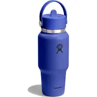 Hydroflask Wide Flex Straw Travel Bottle Borraccia (710 ml, blu)