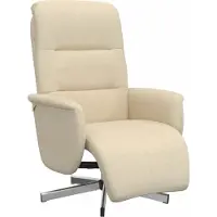 vidaXL Poltrona relax con poggiapiedi in tessuto crema