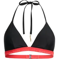 Superdry per donna. W3010394A Top bikini elasticizzato a triangolo nero (L), Beachwear, Polister riciclato, Sostenibile