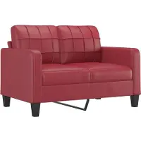 vidaXL Set divano 3 pezzi con cuscini in Pelle finta rosso vino