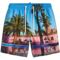 Superdry per uomo. M3010233A Costume da bagno con stampa fotografica in materiale riciclato blu (XL), Beachwear, Sostenibile, Poliestere ric