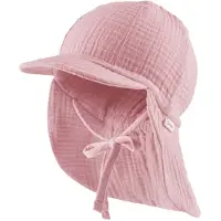 Sterntaler Kids' Peaked Cap with Neck Flap Muslin, Tie Cappellino Bambini (43 cm, fuchsia)