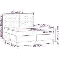 vidaXL Letto a molle con materasso blu scuro 160x200 cm in velluto