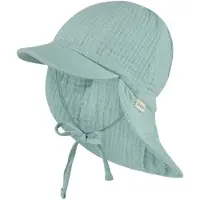 Sterntaler Kids' Peaked Cap with Neck Flap Muslin, Tie Cappellino Bambini (49 cm, turchese)