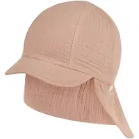 Sterntaler Kids' Peaked Cap with Neck Flap Muslin Cappellino Bambini (47 cm, beige)