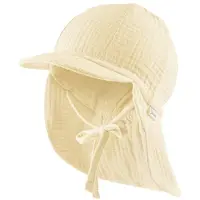 Sterntaler Kids' Peaked Cap with Neck Flap Muslin, Tie Cappellino Bambini (51 cm, beige)