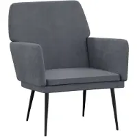 vidaXL Poltrona grigio scuro 62x79x79 cm in velluto