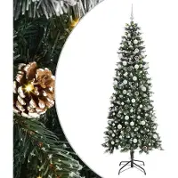 vidaXL Albero di Natale artificiale verde 210 cm PVC, plastica e acciaio