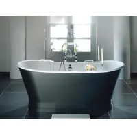 Casa Padrino vasca in stile liberty grigio/bianco 170 x 68 x h. 72,5 cm - Vasca da bagno autoportante - Arredo bagno