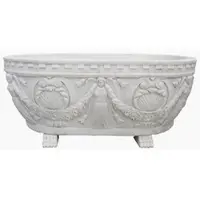 Casa Padrino Vasca da bagno barocca bianca 198 cm - Vasca da bagno autoportante in marmo - Accessori per il bagno - Nobili & Magnifici