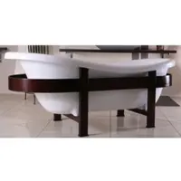 Casa Padrino vasca da bagno retrò bianco/marrone scuro 178 x 76 x H. 73 cm - Vasca da bagno autoportante con struttura in legno - Mobili da bagno retrò
