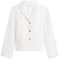Tommy Hilfiger per donna. WW0WW49335 Blazer dal taglio slim con bottoni in oro bianco (38), Casual, Poliestere