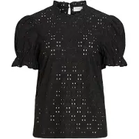 Vila Embroidered Top A Maniche Corte