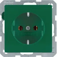 Berker Presa 47436013 SCHUKO verde con Q.1/Q.3