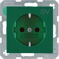 Berker 47238903 Presa SCHUKO con EHBS S.1 verde glzd