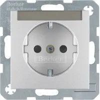 Berker 47491404 Presa SCHUKO con pannello di etichettatura in alluminio opaco B.7