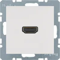 Hager Berker 3315431909 Presa High Definition con connettore a 90°, bianco polo opaco, Berker S.1/B.3/B