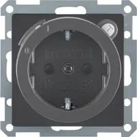 Berker Presa SCHUKO 47086086 con interruttore differenziale, antracite, completa di Q.1/Q.3