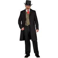 MOM Costume Da Uomo Cowboy Croupier Con Cappotto