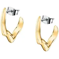 Trussardi Orecchini Cerchio Placcati Oro T-Design TJAXA05 — Orecchini