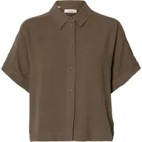 Selected Camicia A Maniche Corte Donne Marrone 42