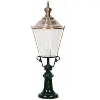 Casa Padrino Lampada da terra da giardino in stile liberty verde/rame Ø 29 x H. 87 cm - Lanterna da giardino - Lampada da giardino - Illuminazione da giardino nostalgica - Luci da giardino nostalgiche