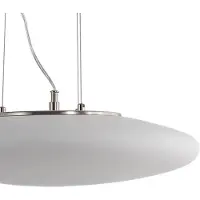 LINDBY Lampada a sospensione LED Gunda, bianco, vetro, Ø 47 cm, dimmerabile