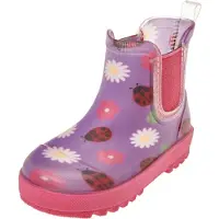 Playshoes Stivale di gomma 'Marienkäfer' lavanda / lampone / rosso scuro / offwhite