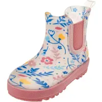 Playshoes Stivale di gomma beige chiaro / blu / curry / rosa