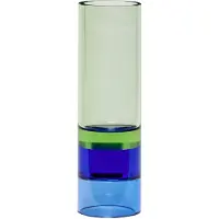 Hubsch Portacandele Astro, verde/blu, vetro cristallo, 15 cm