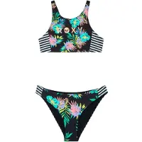 Roxy Kid's Active RG Crop Top Set Bikini Bambini (7 Years, variopinto)